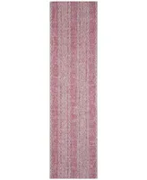 Safavieh Courtyard CY8736 Light Grey and Fuchsia 2'3" x 8' Sisal Weave Runner Outdoor Area Rug