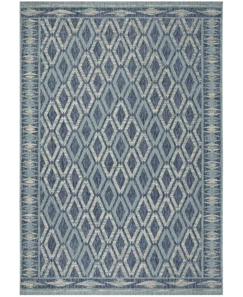 Safavieh Courtyard CY8531 Navy and Aqua 4' x 5'7" Outdoor Area Rug