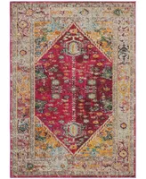 Safavieh Monaco MNC256 Fuchsia and Light Gray 4' x 5'7" Area Rug