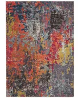 Safavieh Monaco MNC266 Blue and Orange 4' x 5'7" Area Rug