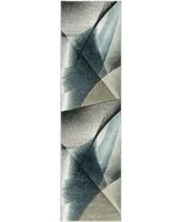 Safavieh Hollywood HLW715 Grey and Teal 2'3" x 12' Sisal Weave Runner Area Rug