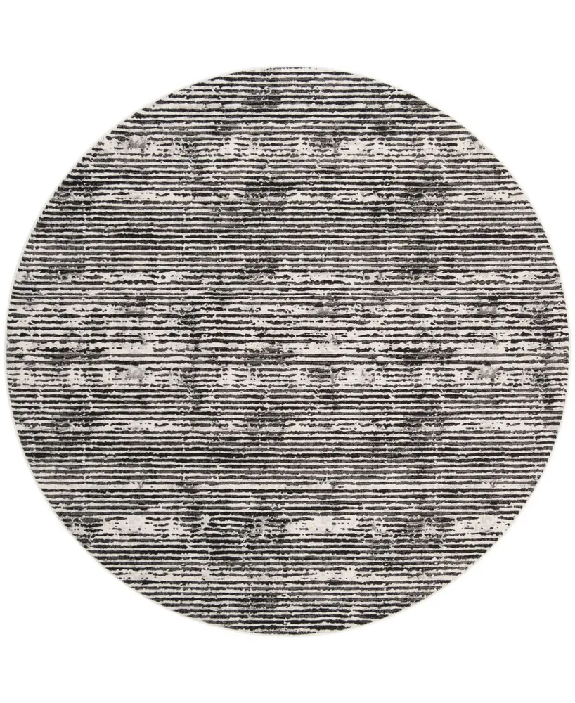 Safavieh Lurex LUR188 Black and Gray 6'7" x 6'7" Round Area Rug