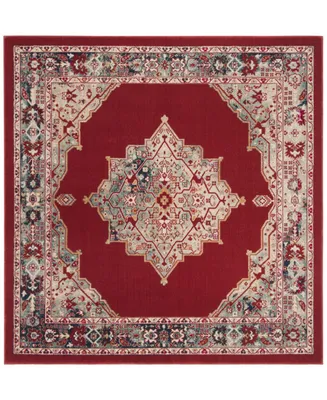 Safavieh Merlot MER312 Red and Aqua 6' x 6' Square Area Rug