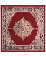 Safavieh Merlot MER312 Red and Aqua 6' x 6' Square Area Rug