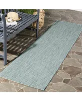 Safavieh Courtyard CY8521 Aqua and Grey 2'3" x 10' Sisal Weave Runner Outdoor Area Rug