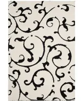 Safavieh Florida Shag SG476 Ivory and Black 5'3" x 7'6" Area Rug