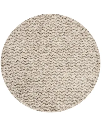 Safavieh Hudson Ivory and Gray 5' x 5' Round Area Rug