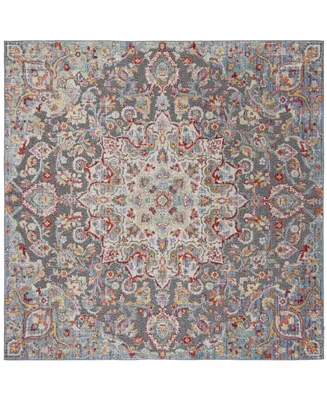 Safavieh Provance PRV182 Aqua and Black 6'7" x 6'7" Square Area Rug