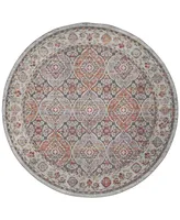 Safavieh Provance PRV185 Light Gray and Black 6'7" x 6'7" Round Area Rug