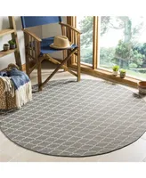 Safavieh Courtyard CY6919 Anthracite and Beige 5'3" x 5'3" Sisal Weave Round Outdoor Area Rug