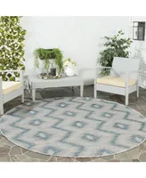 Safavieh Courtyard CY8463 Gray and Blue 6'7" x 6'7" Round Outdoor Area Rug