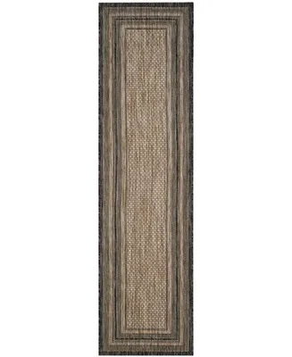 Safavieh Courtyard CY8475 Natural and Black 2'3" x 8' Runner Outdoor Area Rug