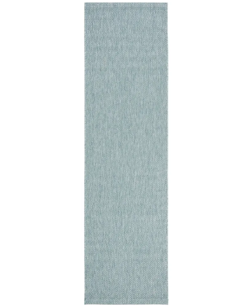 Safavieh Courtyard CY8520 Aqua 2'3" x 8' Sisal Weave Runner Outdoor Area Rug