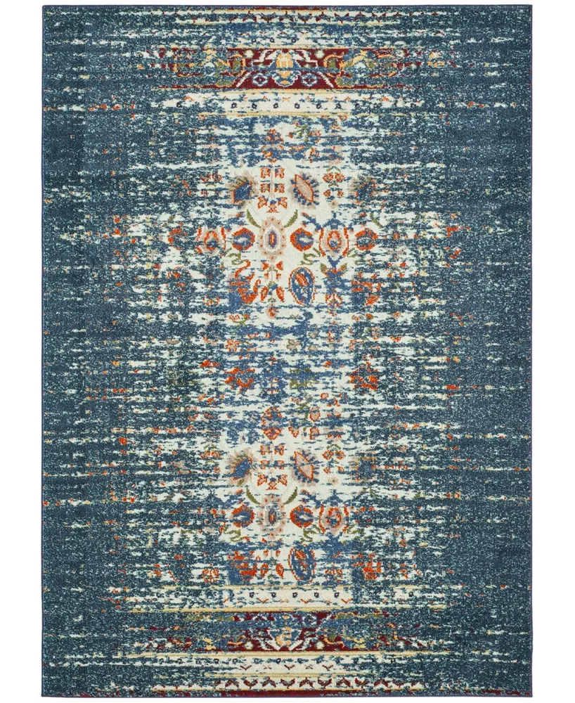 Safavieh Monaco MNC208 Blue and Ivory 6'7" x 9'2" Area Rug