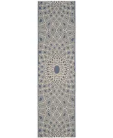 Safavieh Courtyard CY6616 Blue and Beige 2'3" x 8' Sisal Weave Runner Outdoor Area Rug