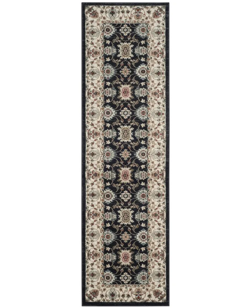 Safavieh Lyndhurst LNH332 Navy and Creme 2'3" x 8' Runner Area Rug