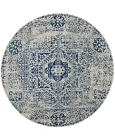 Safavieh Evoke EVK260 Ivory and 6'7" x 6'7" Round Area Rug