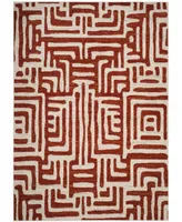 Safavieh Amsterdam AMS106 Ivory and Terracotta 6'7" x 9'2" Outdoor Area Rug