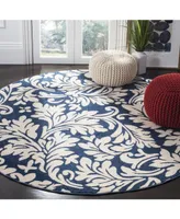 Safavieh Amherst AMT425 Navy and Ivory 7' x 7' Round Area Rug