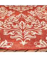 Safavieh Courtyard CY6930 Red and Creme 5'3" x 5'3" Round Outdoor Area Rug