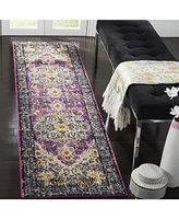 Safavieh Monaco MNC251 Violet and Light Blue 2'2" x 8' Runner Area Rug