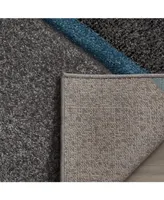 Safavieh Hollywood HLW711 Gray and Teal 5'3" x 7'6" Area Rug