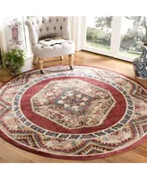 Safavieh Bijar BIJ647 Red and Rust 6'7" x 6'7" Round Area Rug