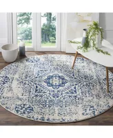 Safavieh Evoke EVK260 Ivory and 6'7" x 6'7" Round Area Rug