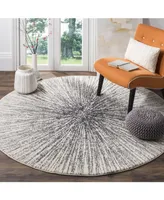 Safavieh Evoke EVK228 Black and Ivory 6'7" x 6'7" Round Area Rug