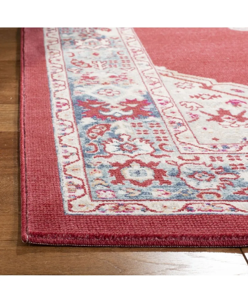 Safavieh Merlot MER312 Red and Aqua 5'3" x 7" Area Rug