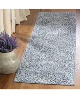 Safavieh Brentwood BNT860 Navy and Light Grey 2' x 8' Runner Area Rug