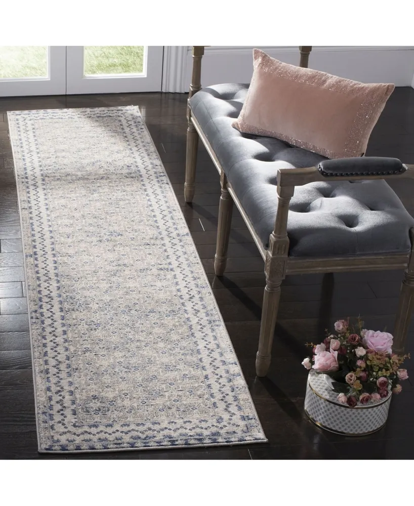 Safavieh Brentwood BNT899 Light Grey and Blue 2' x 8' Runner Area Rug
