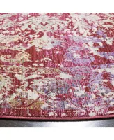 Safavieh Sutton SUT403 Fuchsia and Ivory 6' x 6' Round Area Rug