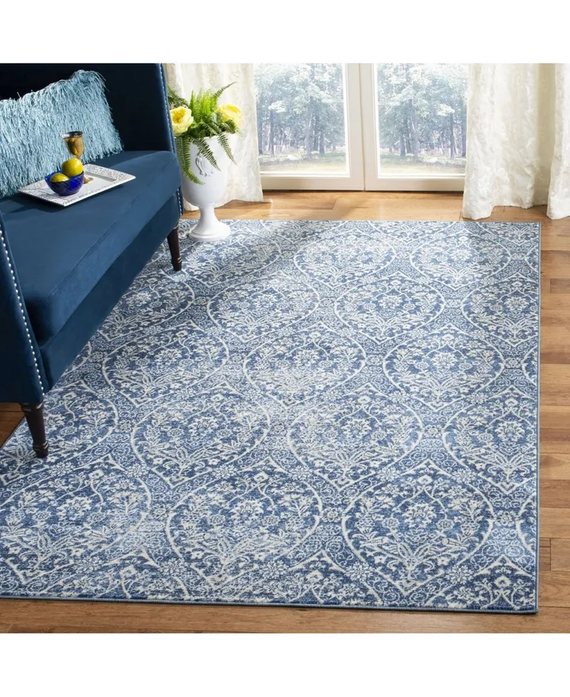 Safavieh Brentwood BNT860 Navy and Light Gray 5'3" x 7'6" Area Rug