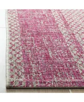 Safavieh Courtyard CY8736 Light Gray and Fuchsia 5'3" x 7'7" Sisal Weave Outdoor Area Rug