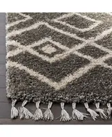 Safavieh Moroccan Fringe Shag MFG249 Gray and Cream 5'1" X 7'6" Area Rug