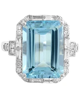 Effy Aquamarine (6-7/8 ct. t.w.) & Diamond (1/2 Ring 14k White Gold