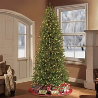 Puleo 9FT Pre-lit Slim Franklin Fir Artificial Christmas Tree