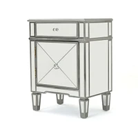 Neely Mirrored 2 Drawer Cabinet End Table