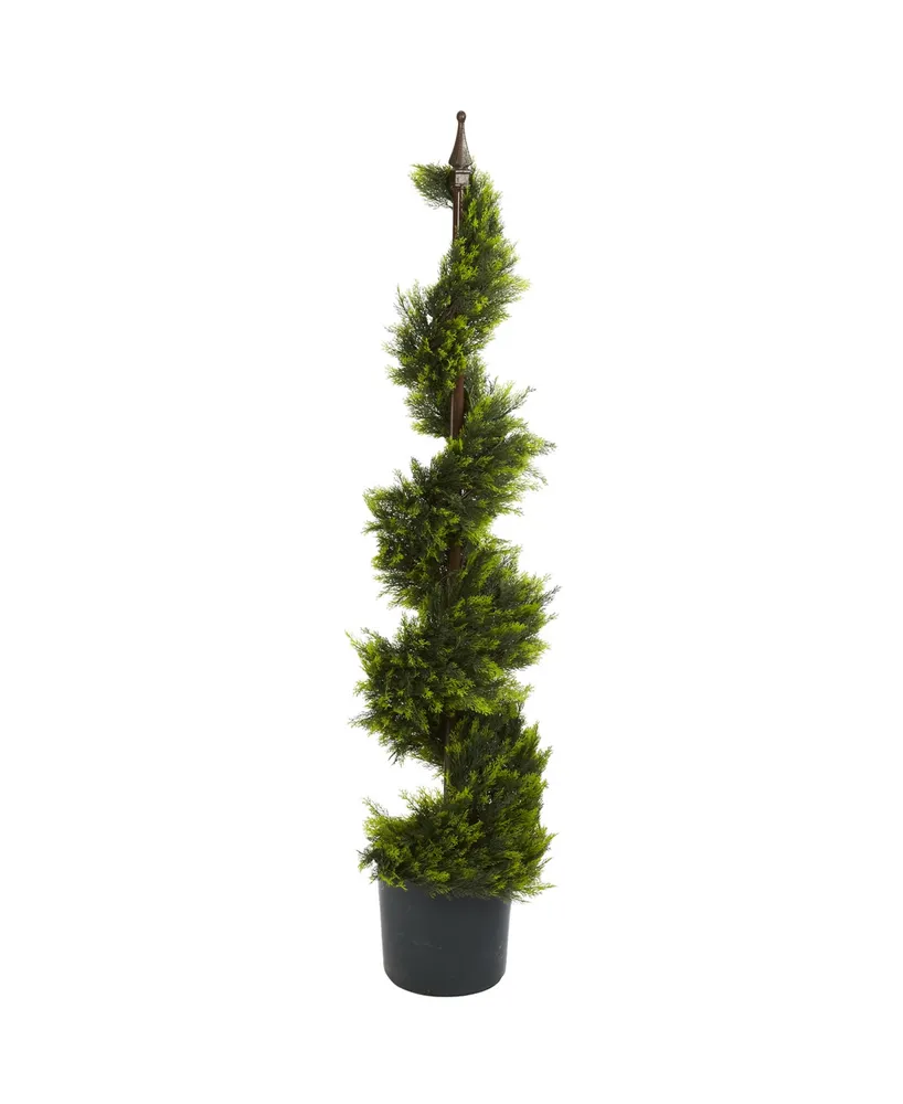 Nearly Natural 4' Cypress Spiral Faux Silk Tree