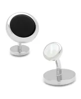 Double Sided Onyx Round Beveled Cufflinks