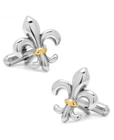 Stainless Steel Two-Tone Fleur De Lis Cufflinks