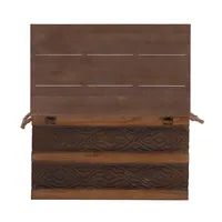 Household Essentials Large Metal Banded Wooden Storage Trunk