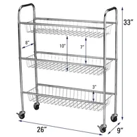 Household Essentials Chrome 9" Utility Cart