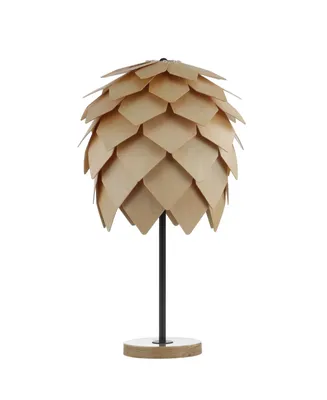 Jonathan Y Simon Pinecone Wood/Metal Led Table Lamp