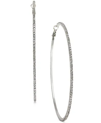 I.n.c. International Concepts Extra-Large Pave Hoop Earrings, 3.54", Created for Macy's