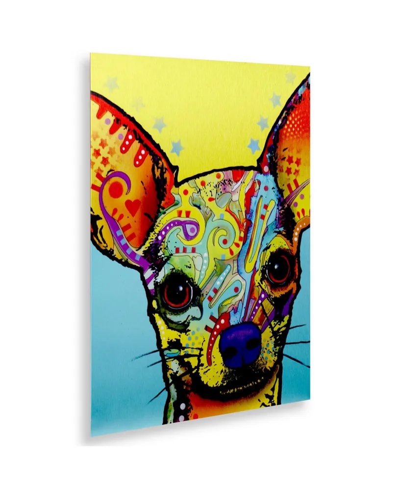 Dean Russo 'Chihuahua' Floating Brushed Aluminum Art - 16" x 22" x 1"