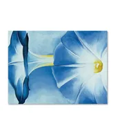 Georgia O'Keefe 'Blue Morning Glories' Canvas Art - 19" x 14" x 2"