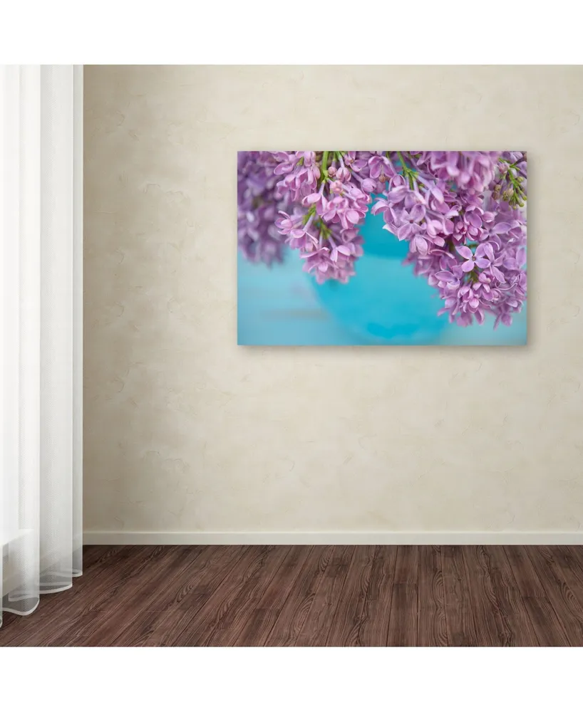 Cora Niele 'Lilacs In Blue Vase V' Canvas Art - 32" x 22" x 2"