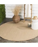 Safavieh Courtyard CY8022 Natural and Cream 6'7" x 6'7" Sisal Weave Round Outdoor Area Rug